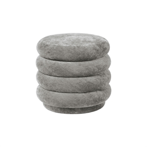 Ferm Living Rund Puff Sammet Grå
