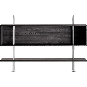 Gubi Keen 160 Hyllsystem 1 Hylla & Låda Rostfritt Stål/Askfaner