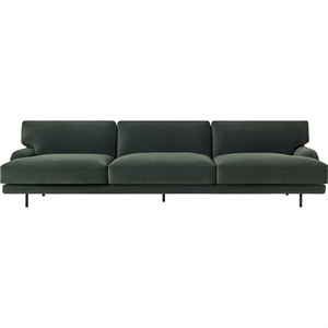 Gubi Flaneur 3-sitssoffa Svart/ Asator 0984