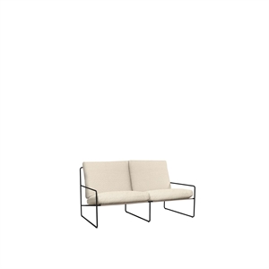 Ferm Living Desert 2-sits soffa Bouclé/ Svart/ Naturvit