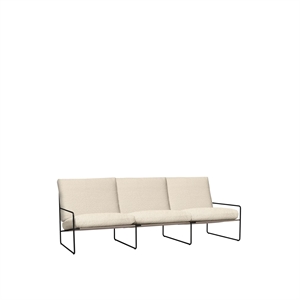 Ferm Living Desert 3-sits soffa Bouclé/ Svart/ Naturvit