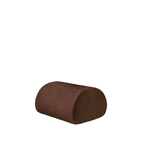 Ferm Living Rouli Puff Pure Bouclé/Chestnut Brun