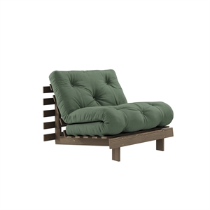 Karup Roots Bäddsoffa 90x200 Johannesbrunt/756 Olivgrön