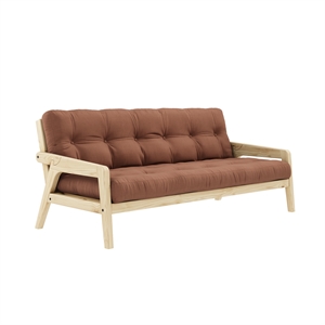 Karup Grab Bäddsoffa Klarlackerad Furu/759 Lerbrun