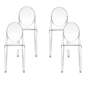 Kartell Victoria Ghost Matstol Set Om 4 Kristall