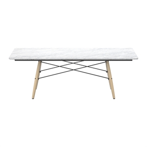 Vitra Eames Soffbord Rektangulärt Vit marmor/Honungsfärgad Ask