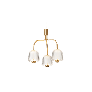 Nuura Asteea 3 Taklampa Satin/Mässing Transparent
