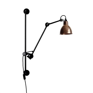 Lampe Gras N210 Vägglampa Matt Svart & Rå Koppar