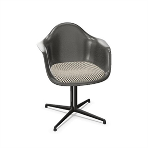 Vitra Eames Glasfiber DAL Matstol Med Sittdyna Elefantskinn Grå/Schackrutig/Slät Basic Mörk