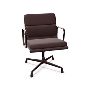 Vitra Soft Pad EA 208 Kontorsstol med Vridskena Mörkröd/Nero/Mörk Bordeaux