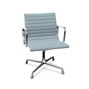 Vitra Aluminium EA 107 Kontorsstol Hopsak Havsblå/Elfenben/ Krom