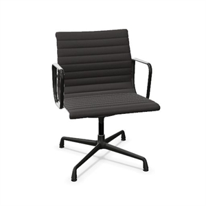 Vitra Aluminium EA 108 Kontorsstol Med Snurr Hopsak Mörkgrå/ Svart