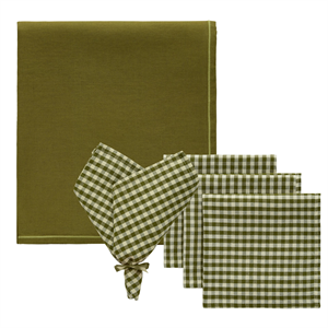 Decotique Oliva & Sienne Textile Set 4 Servetter + 1 Bordsduk Olive