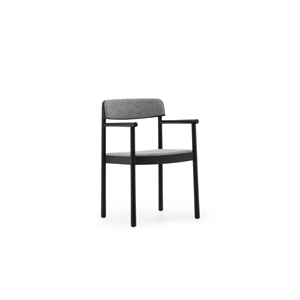 Normann Copenhagen Timb Matstol Med Armstöd Klädd Svart/ Hallingdal 166