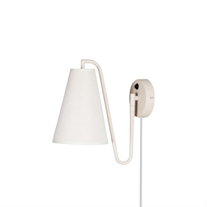 Globen Lighting Lou Vägglampa Bouclé Vit/ Beige