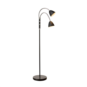 Halo Design Golvlampa med 2 Armar Svart Krom
