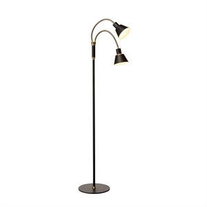 Halo Design Space Golvlampa 2-armad LED Svart Antik