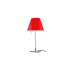 Luceplan Costanzina Bordslampa Aluminium M. Röd Lampskärm