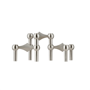 STOFF Nagel Ljusstakar Set med 3 Borstat Krom