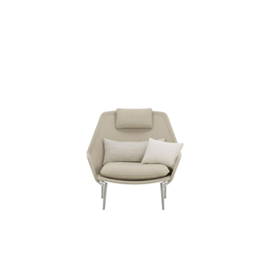 Vitra Slow Fåtölj Flocca 0650/ Beige 02/ Krom