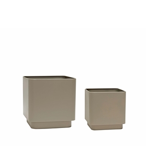 Hübsch Cube Pot Set Om 2 Brun