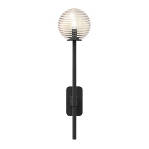 Astro Tacoma Single Grande Vägglampa Matt Svart & Grooved Lampskärm Transparent