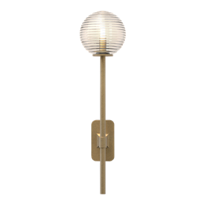 Astro Tacoma Single Grande Vägglampa Antik Mässing & Räfflade Lampskärm Transparent