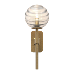 Astro Tacoma Enkel Vägglampa Antik Mässing & Räfflad Lampskärm Transparent