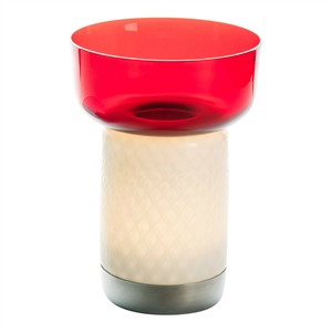 Artemide Bontá Bärbar Lampa Röd med Glasskål