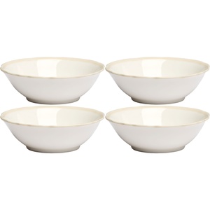 Decotique Fleur Skål 15 cm Set med 4 Vit/ Sandfärgad