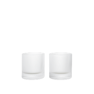 Ferm Living Ripple Tumbler Glas 25cl Set med 2 Transparent