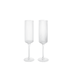 Ferm Living Ripple Champagne 15cl 2-pack Transparent