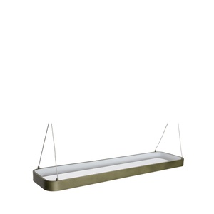 Hübsch Tube Taklampa Stor Metallic Mörkgrön