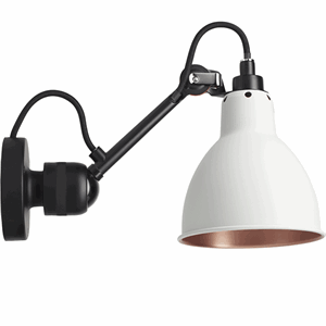 Lampe Gras N304 Vägglampa Matt Svart & Vit/Koppar Hardwired