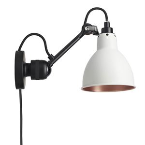 Lampe Gras N304 Vägglampa Matt & Vit/ Koppar Med Sladd