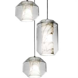 Lee Broom Chamber Light Taklampa 3 St Carrara Marble/Kristall