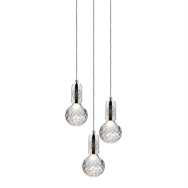 Lee Broom Crystal Bulb Taklampa 3 St Transparent/ Krom