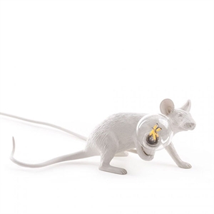 Seletti Mouse Lop Liggande Bordslampa Vit