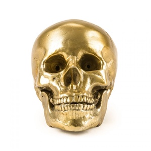 Seletti Diesel Living Wunderkamer Human Skull Dekorativa Tillbehör Guld