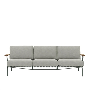 Muuto Settle Outdoor 3-Sits Soffa Ribbed Weave 2/ Mörkgrön