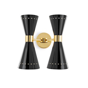 Stilnovo Megafono Vägglampa 4 Guld/ Svart/Elfenben