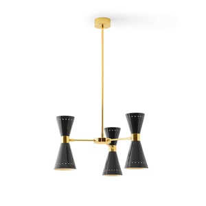 Stilnovo Megafono Taklampa 6 Guld/ Svart/Elfenben