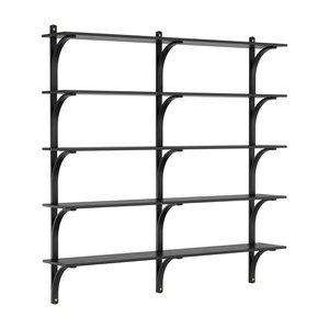 Swedese Levi Hylla 180 cm 5 Hyllor Mässing/ Svartbetsad Ask