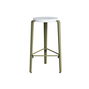 TipToe MI LOU Pall Återvunnen Plast Vit/Khaki Grön