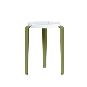 TipToe LOU Pall Återvunnen Plast Vit/Khaki Grön
