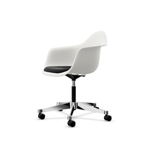 Vitra Eames Plast PACC Kontorsstol M. Klädd Sits och Vridbar Svart/ Vit