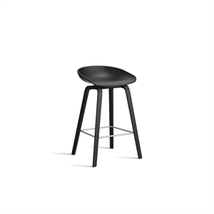 HAY AAS32 Barstol H65 Svart/Rostfritt stål/ Svart