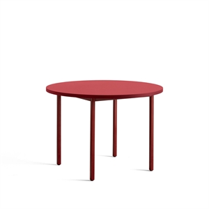 HAY Tvåfärgat Matbord Ø105 Rödbrun/Röd