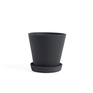 HAY Flowerpot med fat L Svart