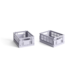 HAY Colour Crate Förvaringslåda Mini Set med 2 Lavendel